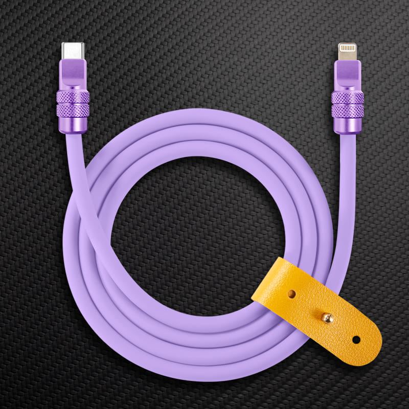 "Anodized" 240W Reflective Shine Charge Cable C+Lightning