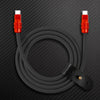 "Anodized Pro" 240W Reflective Shine Charge Cable (C+Lightning) - Red