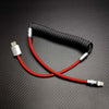 "Colorblock Chubby" Spring Braided Silicone Charge Cable - Black+Red