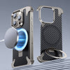 Carbon Fiber Magnetic Bracket Bezel-less Phone Case - Original Grey