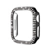 Electroplating Hollow Double Row Diamond Protective Case Suitable For Apple Watch - Black