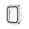 Electroplating Solid Double Row Diamond Protective Case Suitable For Apple Watch - Silver