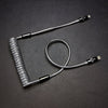 "Glitter Chubby" Handmade Spring Cable - Silver (Black Connector)