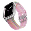 "Jelly Rainbow" Translucent Frosted Silicone D-Buckle Band For Apple Watch - Pink Rainbow