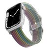 "Jelly Rainbow" Translucent Frosted Silicone D-Buckle Band For Apple Watch - Black Rainbow