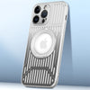 Magsafe Heat Dissipation iPhone Case With 360° Rotatable Invisible Stand - Silver - With Stand