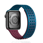 Multicolor Hole Silicone Breathable Watch Band For Apple Watch