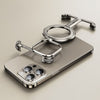 Skeletonized Metal Bezel-less Magnetic Phone Case with Stand - Original Grey