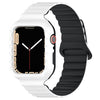 Sports Magnetic Silicone Integrated Watch Band For Apple Watch - White + Black