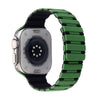 Vibrant Two-Color Magnetic Silicone Band For Apple Watch - Green & Black