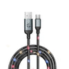 Voice-Controlled Flashing Light Cable - Syncs with Music & 480Mbps Transfer - Black