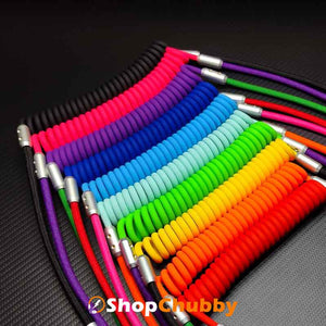 "Colorblock Chubby" Spring Braided Silicone Charge Cable