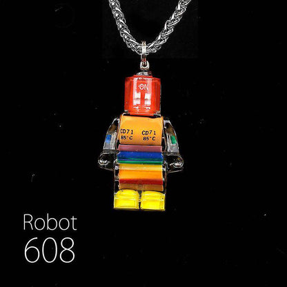 "Cyber Chic" Rainbow Robot Pendant