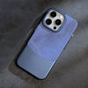 Luxurious Color-blocked Velvet Slim iPhone Case - Dark Blue