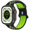 "Colorful Sport Band" Breathable And Sweat-absorbent Silicone Band For Apple Watch - Grenn & Black