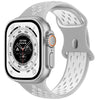 "Colorful Sport Band" Breathable And Sweat-absorbent Silicone Band For Apple Watch - Gray & White