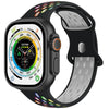 "Colorful Sport Band" Breathable And Sweat-absorbent Silicone Band For Apple Watch - Colorful Black