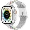 "Colorful Sport Band" Breathable And Sweat-absorbent Silicone Band For Apple Watch - Colorful White