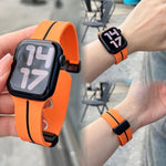 "Sporty Two-Color" Silicone Magnetic Clasp Apple Watch Strap