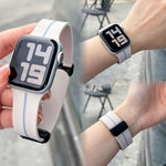 "Sporty Two-Color" Silicone Magnetic Clasp Apple Watch Strap